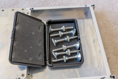 Attached case holds legs